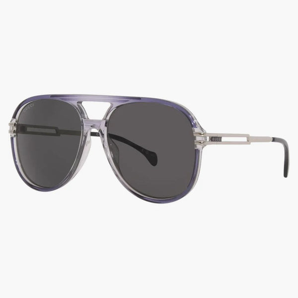 Grigio da sole a aviatore di oversize Gucci (GG1104S-001-61)