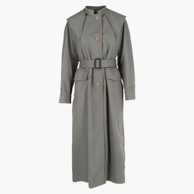 Gucci nadrozměrný bavlněný příkop kouřový šedá směs