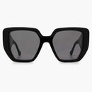Gucci överdimensionerade fyrkantiga solglasögon svart/grå (GG0956S-003-54)