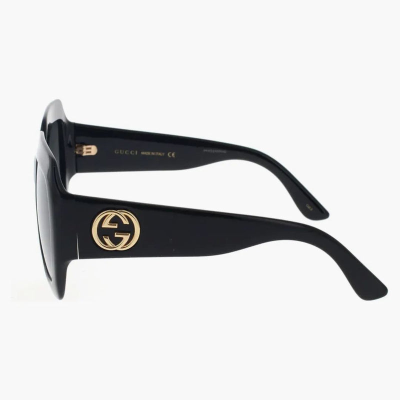 Gucci nadměrné čtvercové sluneční brýle černé/šedé (GG0053SN-001)