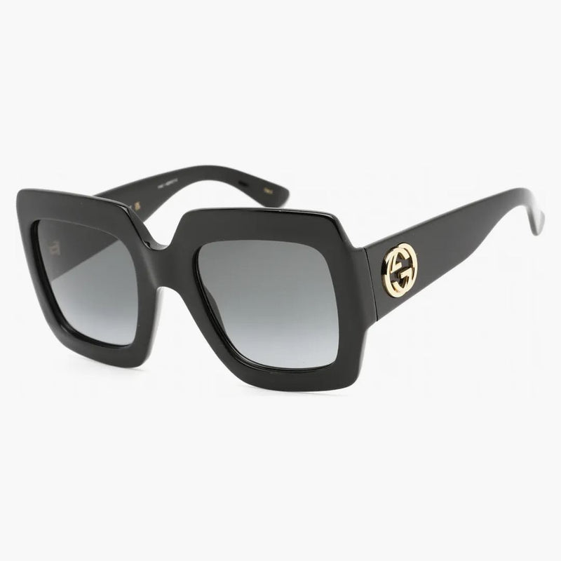 Gucci nadměrné čtvercové sluneční brýle černé/šedé (GG0053SN-001)