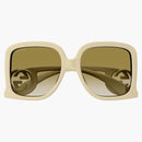 Gucci nadměrné čtvercové sluneční brýle slonoviny (GG1326S-002-58)