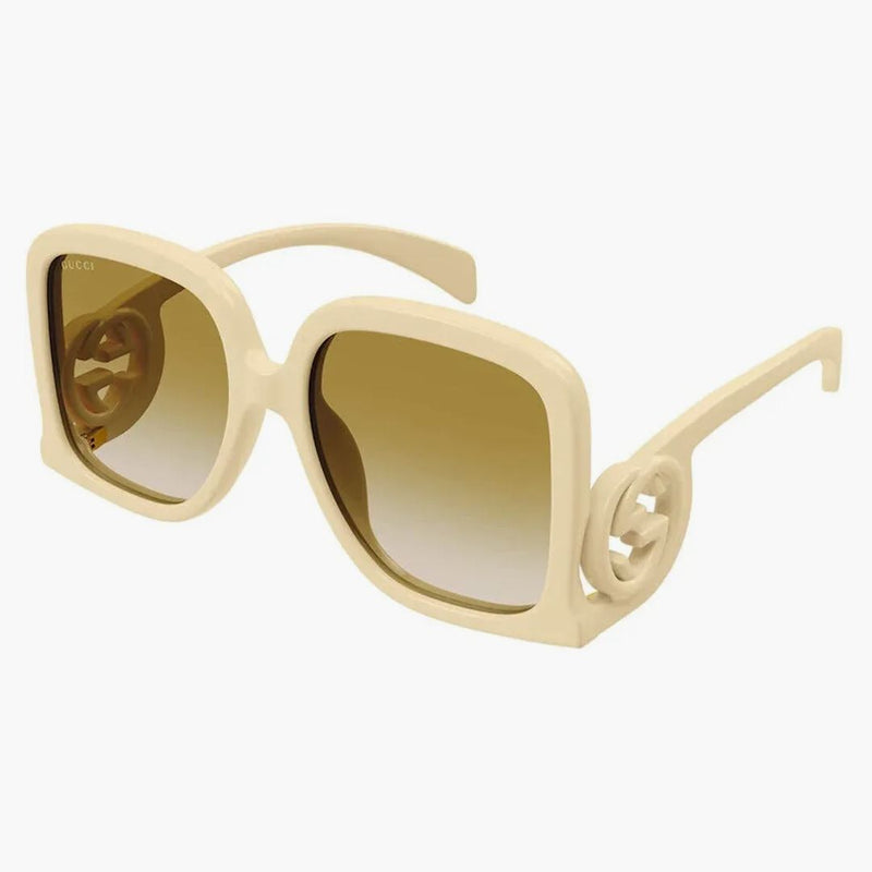 Gucci överdimensionerade fyrkantiga solglasögon elfenben (GG1326S-002-58)