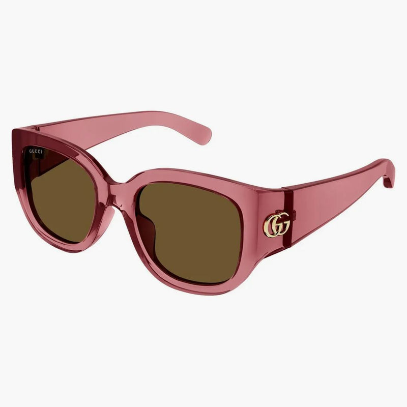 Occhiali da sole quadrati di grandi dimensioni rossi/marroni (GG1599SA-003)