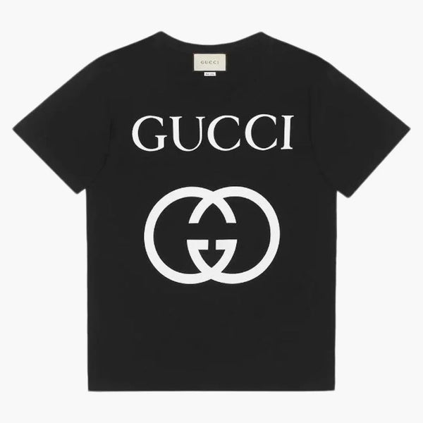 Gucci överdimensionerad med sammanlåsande g t-shirt svart/vit