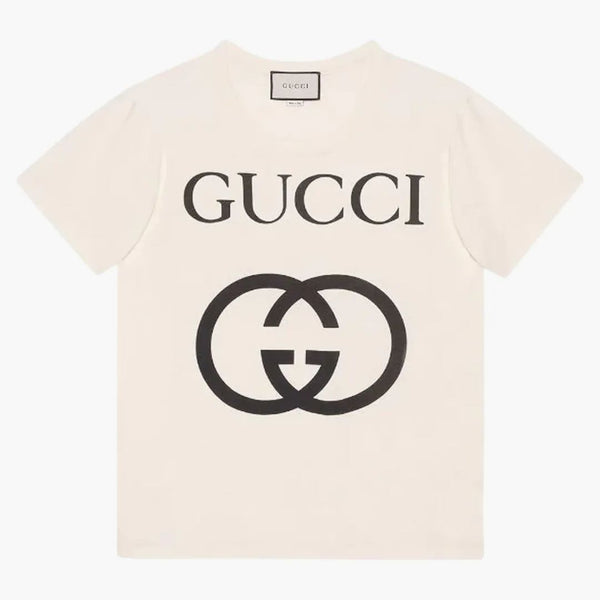 Gucci ponadwymiarowy z blokującym T-shirtem białym/czarnym