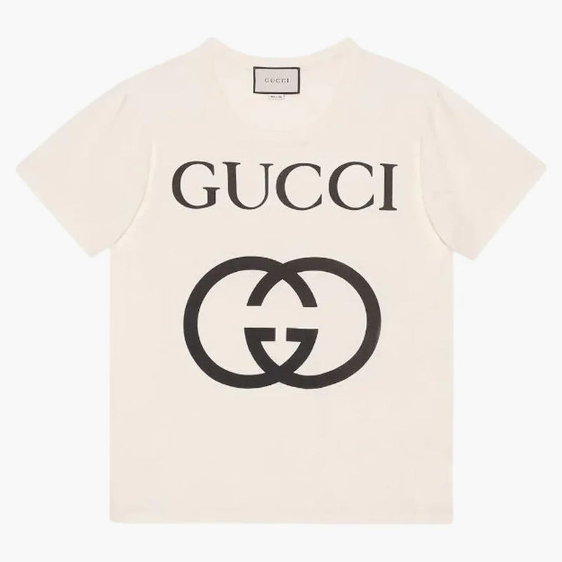 Gucci ponadwymiarowy z blokującym T-shirtem białym/czarnym