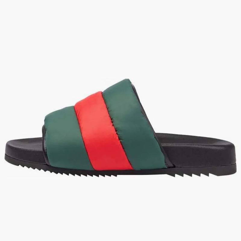 Slide Web imbottita Gucci Verde rosso