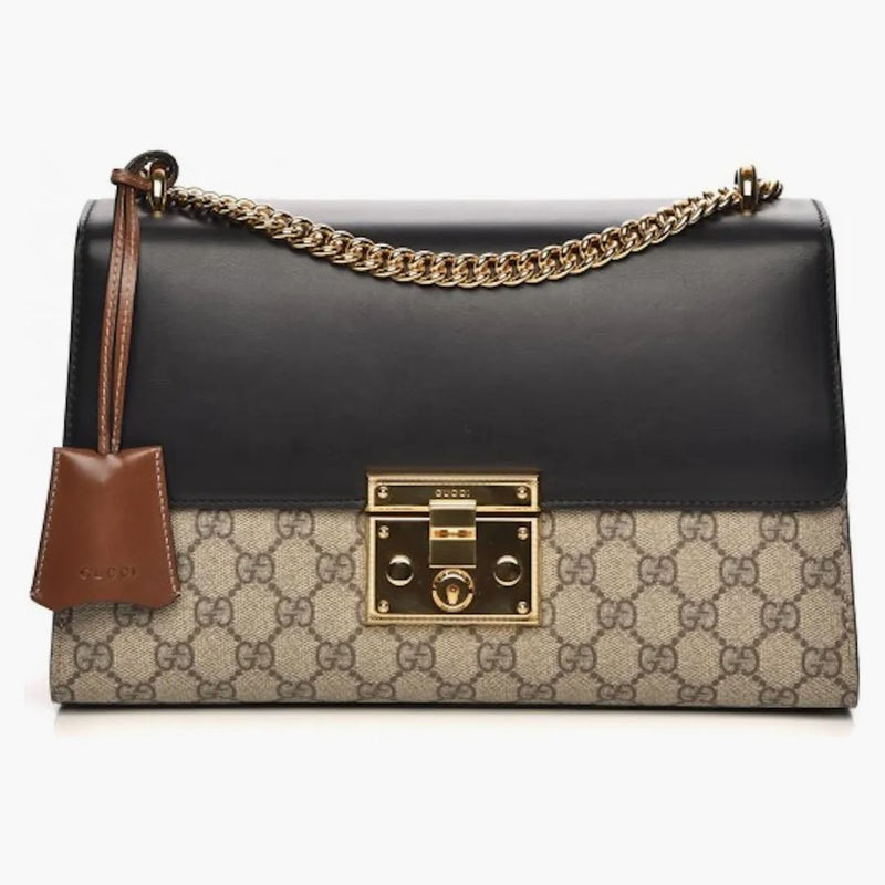 Gucci Padlock Shoulder Gg Supreme Medium Beige/black