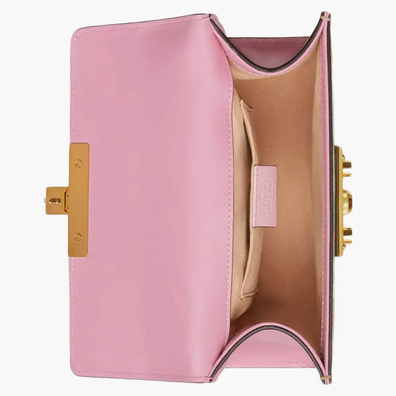 Gucci Padlock Shoulder Bag GG Strawberry Small Beige/Ebony Multicolor