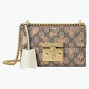 Gucci Padlock Shoulder Bag GG Supreme Strawberry Print Beige/Ebony/Metallic Cherry