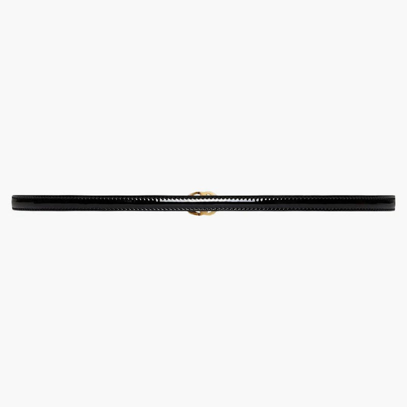 Gucci Patent Double G Thin Belt Black