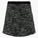 Mini falda de lana estampada de Gucci negra