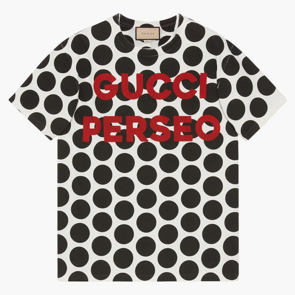 Gucci Perseo Polka Dot T-shirt czarny/biały