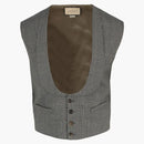 Gucci Plaid Tailored Vest Dark Gray