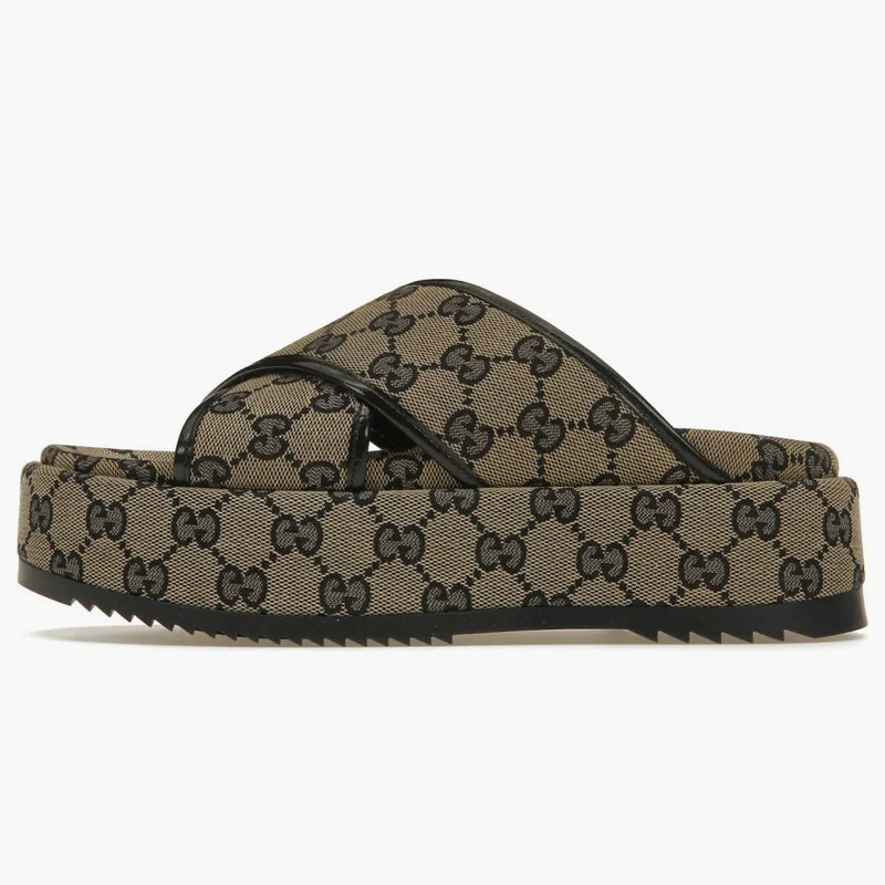 Gucci GG Platform 30 mm Sandal Blue Canvas