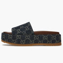 Gucci Angelina Platform 55 mm Sandal Jacquard Denim