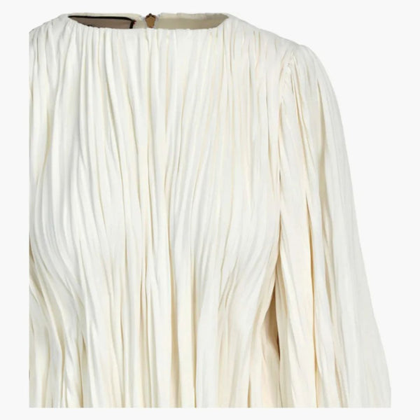 Sukienka Gucci Plisse Long Rękaw biała