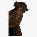 Gucci Plisse One-shoulder Gown Brown