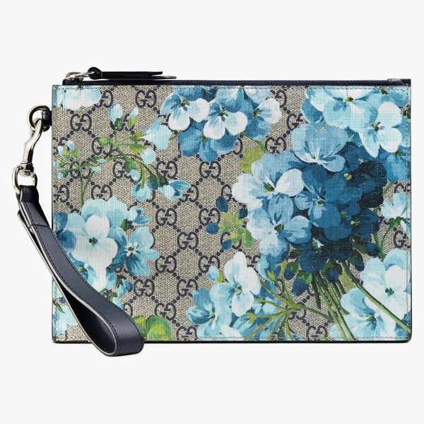 Gucci Pouch Blue Blooms Beige/Ebony