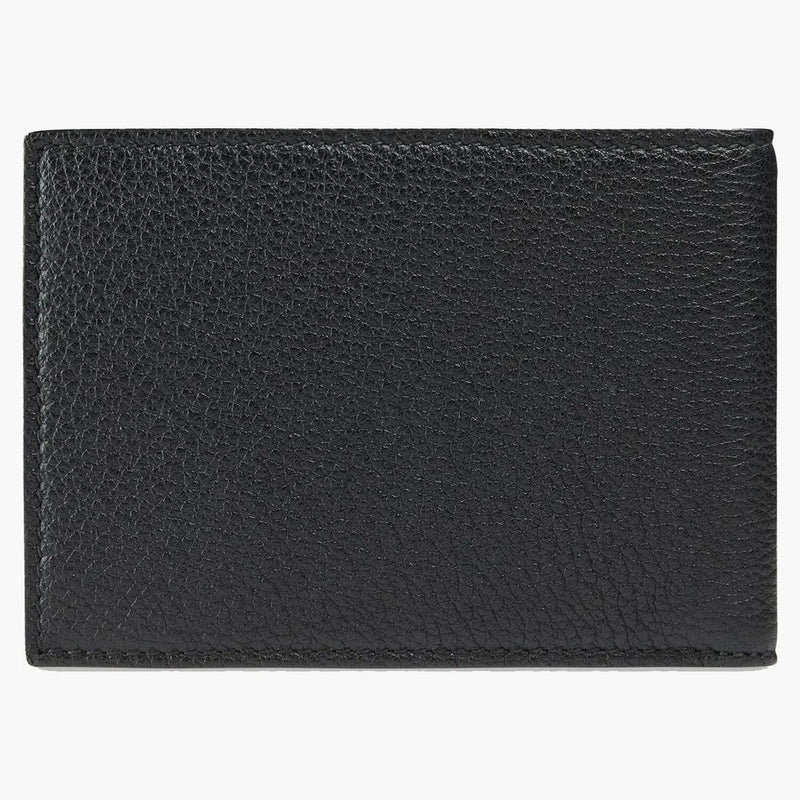 Gucci Print Bifold Wallet Textured Leather (4 Card Slots) Black