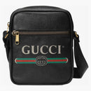 Gucci Print Messenger Bag Vintage Logo Black