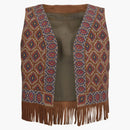 Gucci Printed Suede Vest Medium Brown
