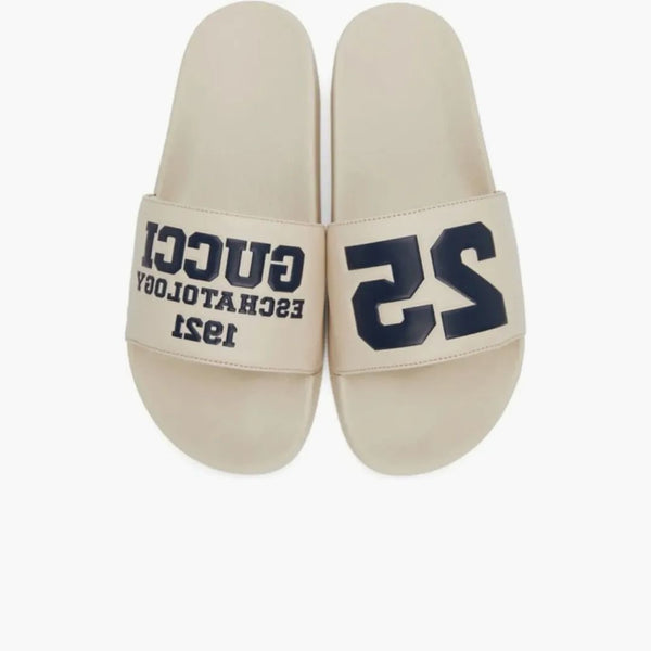 Gucci Pursuit Rubber Slide Ivory Blue