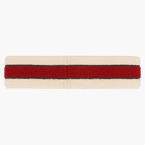 Gucci Queen Elastic Headband Ivory/Dark Green