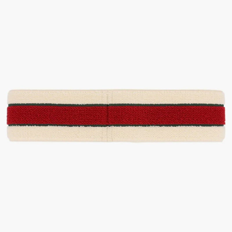 Gucci Queen Elastic Headband Ivory/Dark Green