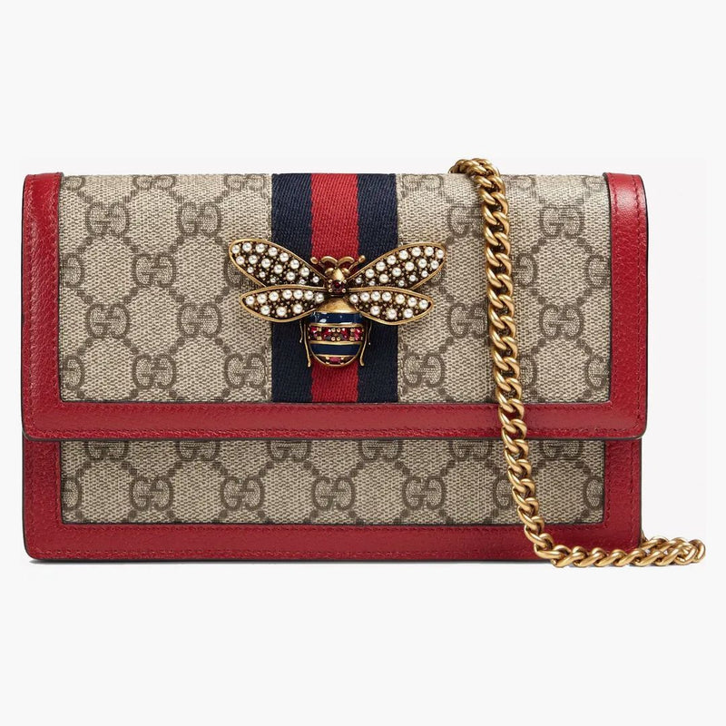 Gucci Queen Margaret Mini Bag Gg Supreme Beige/red
