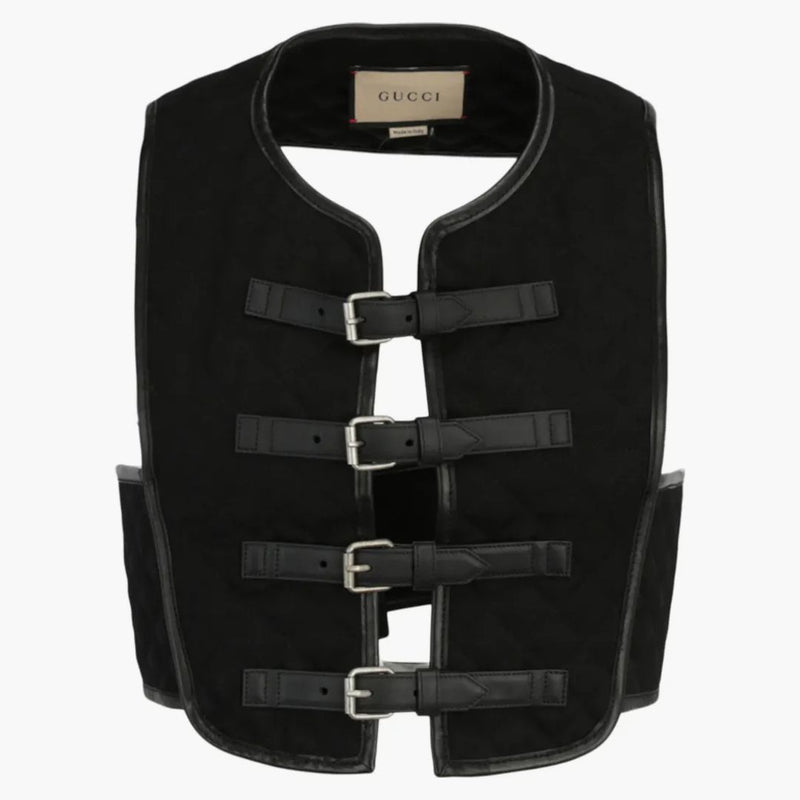 Gucci Quilted Gabardine Gilet Black