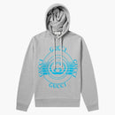 Gucci Record Print Pulver s kapucí šedá marl/modrá