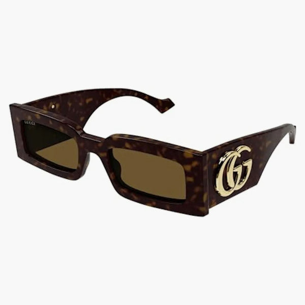 Gucci Rectangle Sunglasses Brown (GG1425S-002-Fri)