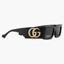Gucci Rectangular Frame Solglasögon Black/Gold-Tone (755254 J0740 1012)