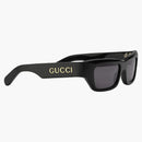 Gucci Rectangular Frame Solglasögon svart/grå (733383 J0740 1012)