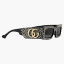 Gucci Rectangular Frame Sunglasses Black/Silver/Gold (755254 J0741 1012)