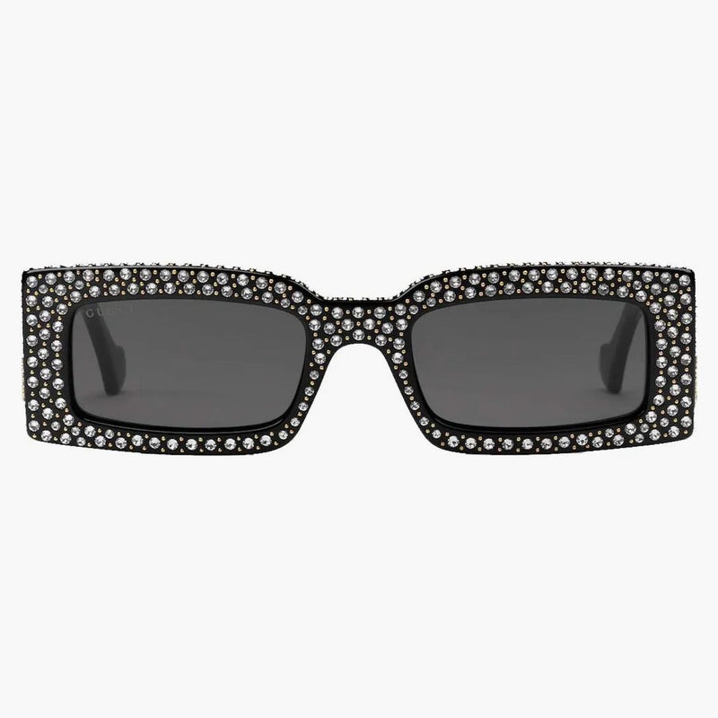 Occhiali da sole a cornice rettangolare Gucci Black/Silver/Gold (755254 J0741 1012)