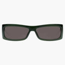 Gucci obdélníkový rám sluneční brýle tmavě zelená