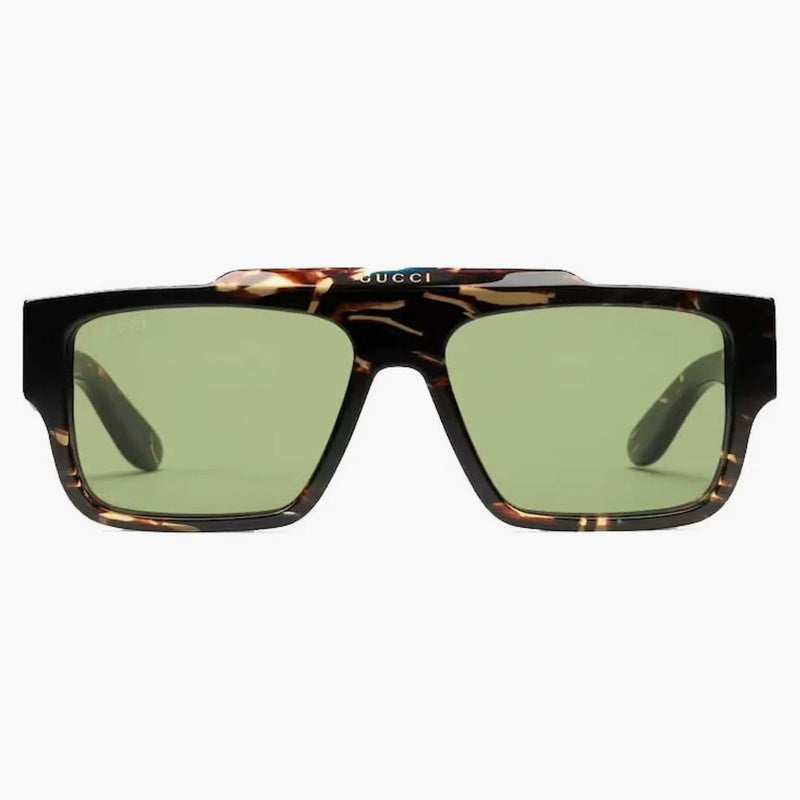 Gucci Rectangular Frame Sunglasses Dark Tortoiseshell (755273 J0740 2330)