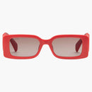 Gucci Rectangular Frame Solglasögon med utskuren Låsande G Shiny Red/Gradient Brown Lens (733369 J1691 6523)