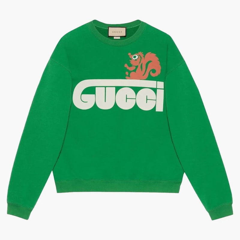 Gucci retro gucci skunk tisková mikina tráva zelená