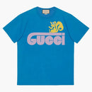 Gucci retro squunk print T-shirt królewski niebieski