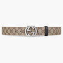 Gucci Reversible GG Supreme Belt Beige/Ebony