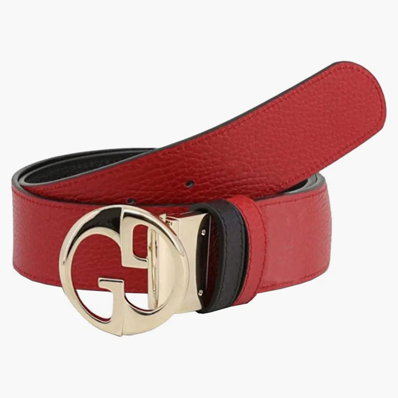 Cintura reversibile Gucci con GG Black/rosso intrecciato