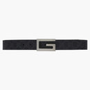 Cintura reversibile Gucci con fibbia quadrata gg supreme nero
