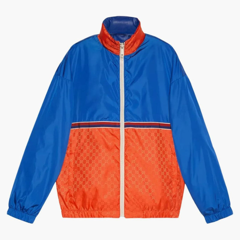 Gucci Reversible Interlocking G Leather Jacket Blue