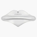 Gucci Ring with Interlocking G Enamel Heart Silver/Light Blue