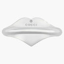Gucci Ring with Interlocking G Enamel Heart Silver/Red