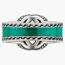 Gucci Ring with Interlocking G Textured Trim Silver